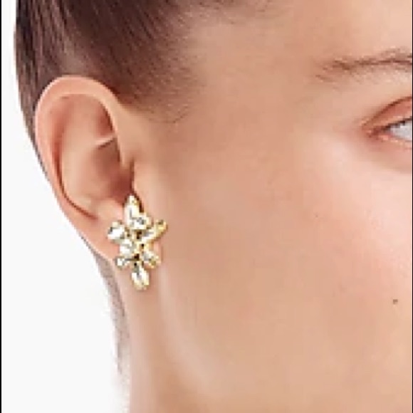JCREW Gem Burst Stud Earrings NWT OS Crystal - Picture 3 of 8